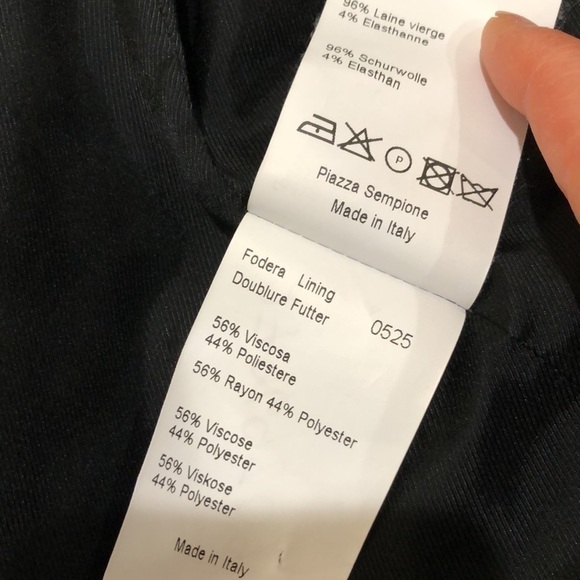 Piazza Sempione Blazer Size IT 44 US 8 Black Virgin Wool Ruched Front - Picture 9 of 13